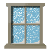 An animation of snow outside a window